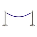 Montour Line Stanchion Post and Rope Kit Sat.Steel, 2 Ball Top1 Blue Rope C-Kit-2-SS-BA-1-PVR-BL-PS